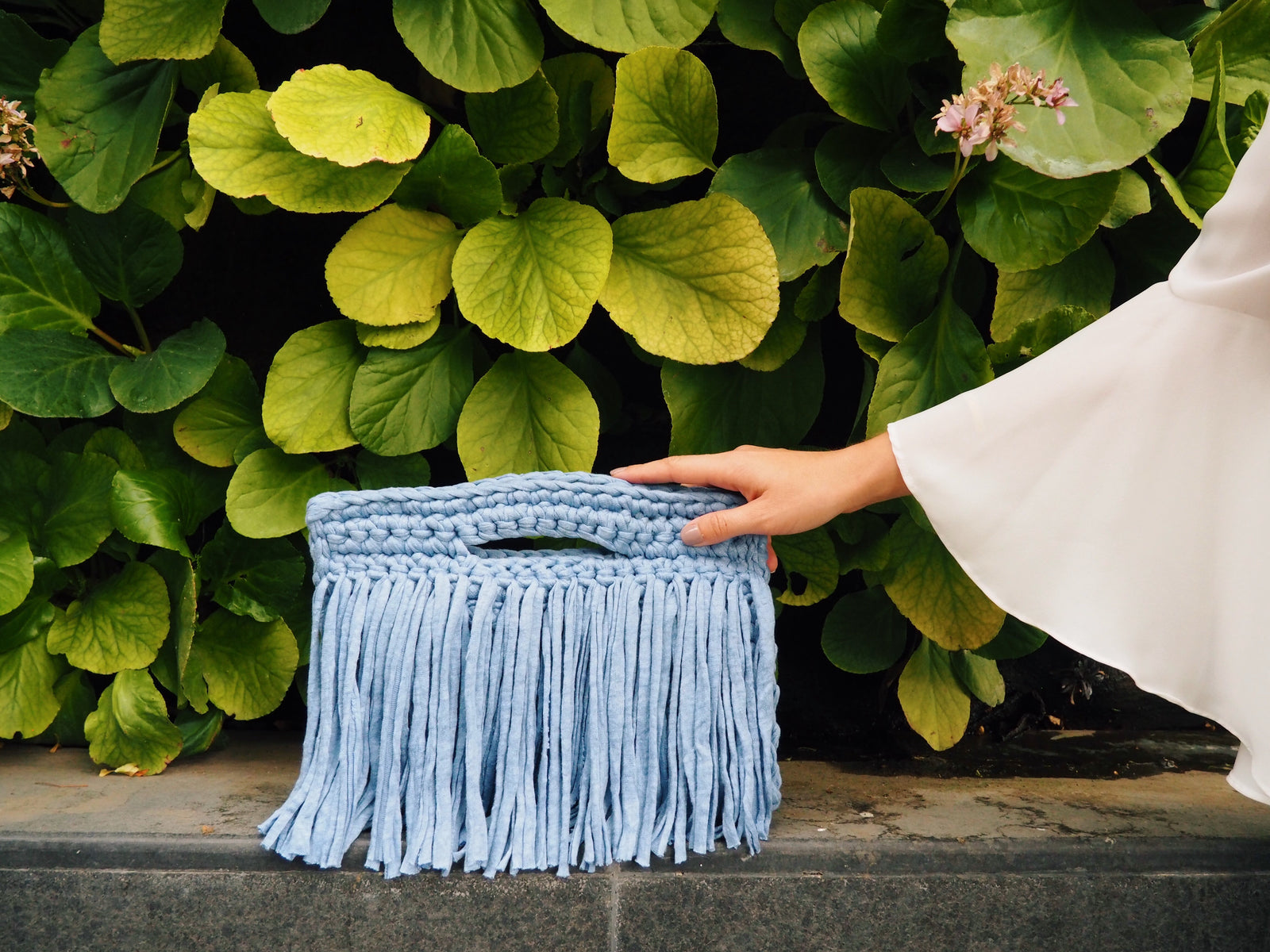 Handcrafted Fringe Clutch by Binge Knitting